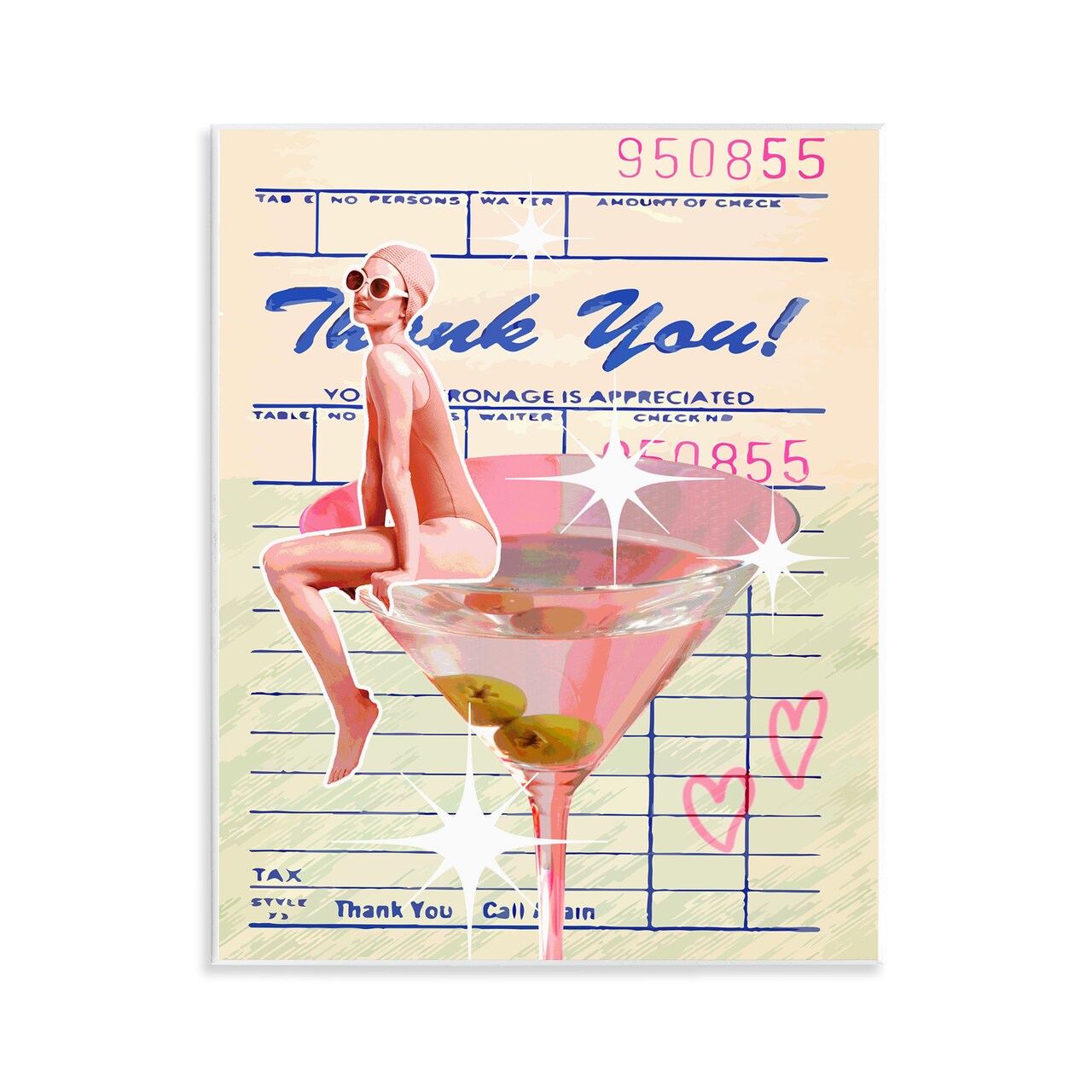 Stupell Industries Retro Vintage Restaurant Check Wall Plaque Design by Lil' Rue